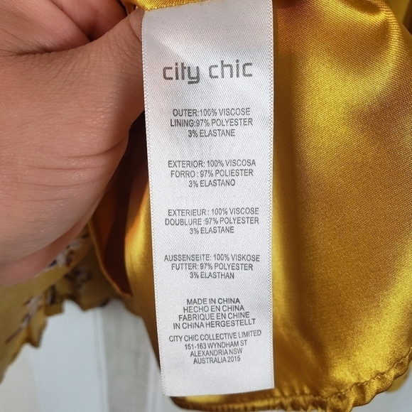 City Chic Floral Mini Skirt Mustard Yellow‎ Size M/18 - Picture 6 of 8